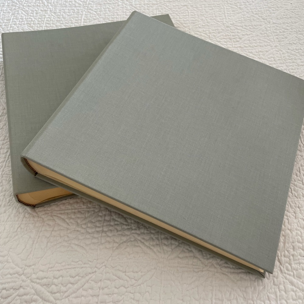 Pair of Martha Stewart sage Cloth photo album/scrapbooks.